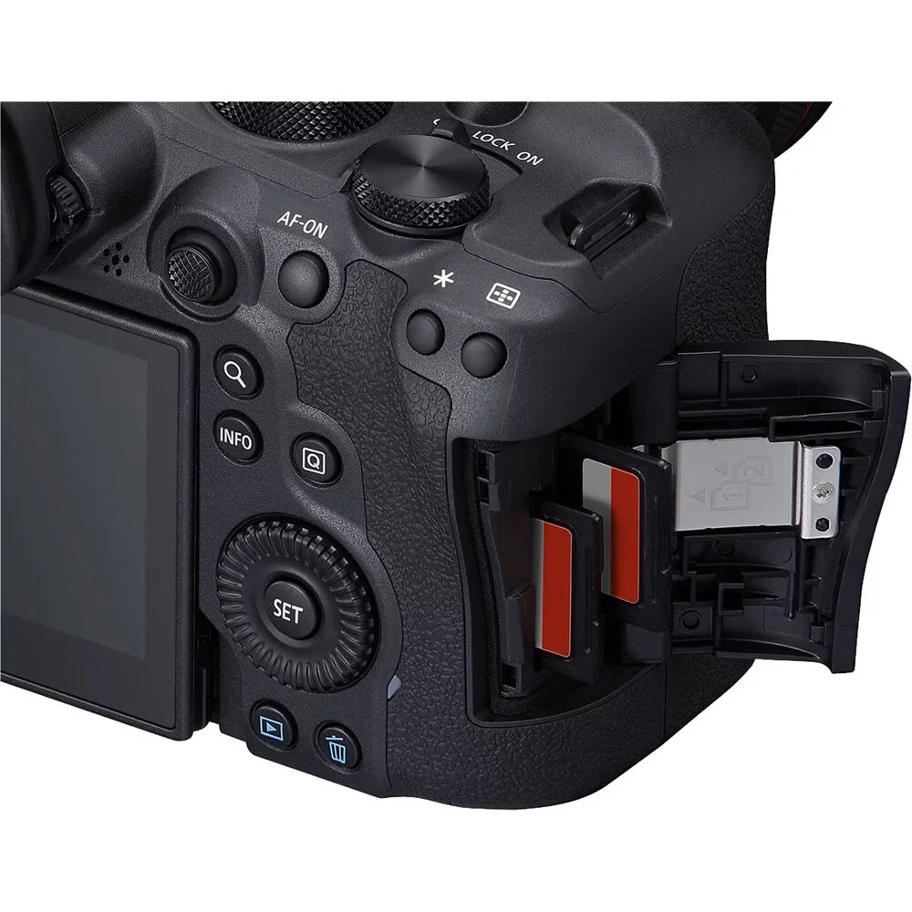 EOS R6 Mark II Mirrorless Camera (5666C002) +  RF 24-70mm Lens + 64GB Memory Card + Case + Corel Photo Software + 2 x LPE6 Battery + External Charger + Card Reader + More
