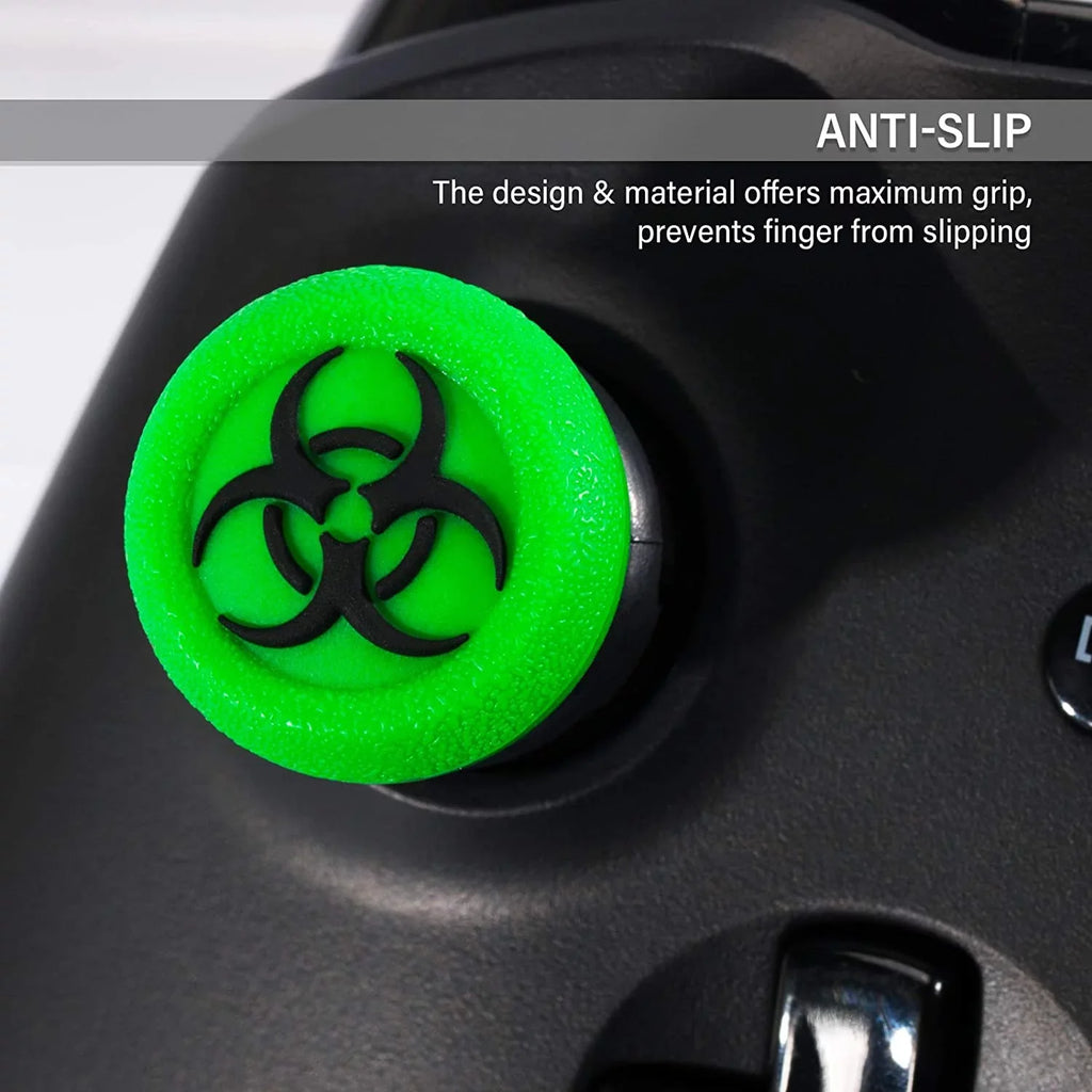FPS Thumbstick Extender & 3D Texture Rubber Silicone Grip protector 2 Sets for Xbox Series X/S & Xbox One Controller(BioH Green) BOLT AXTION Bundle Like New