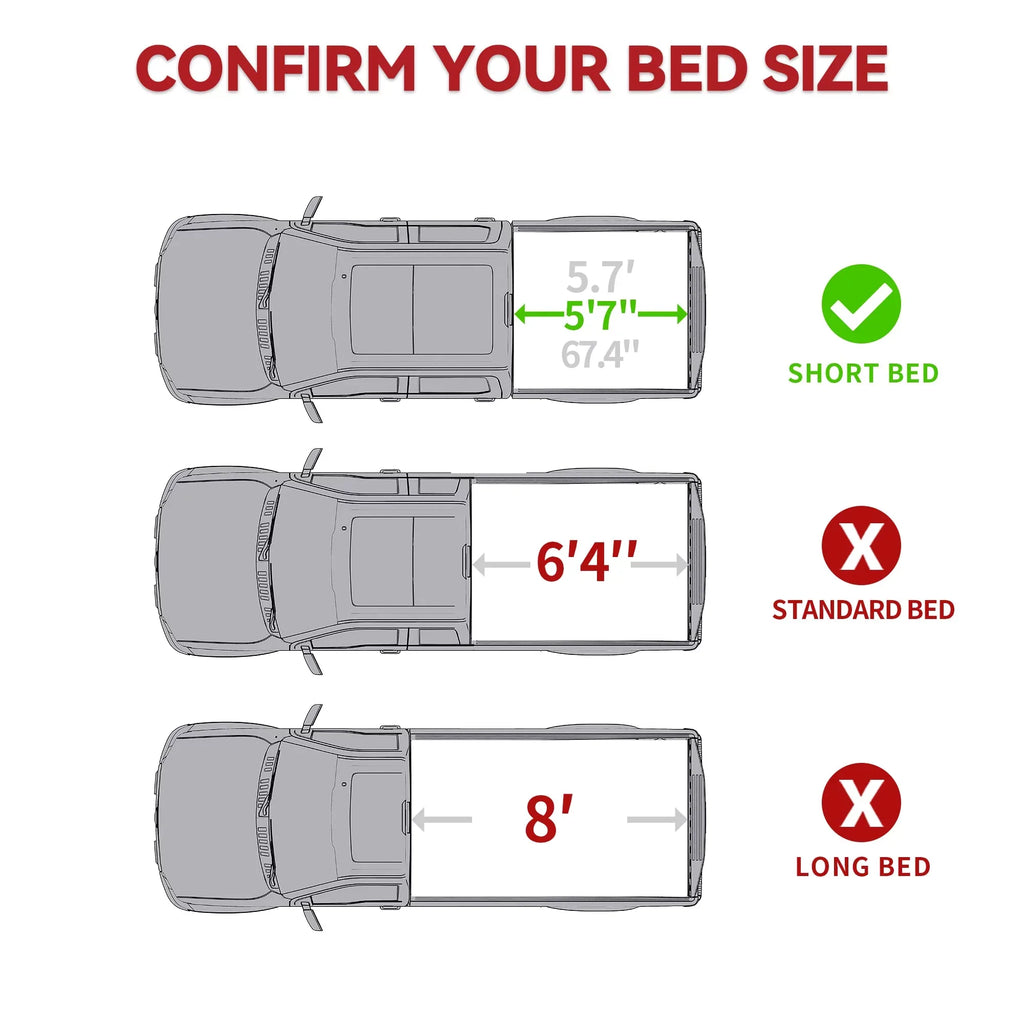 Ledkingdomus 8 ft 96.3" Bed Tonneau protector Soft Quad-Fold for 2002-2023 Dodge Ram 1500 2500 3500