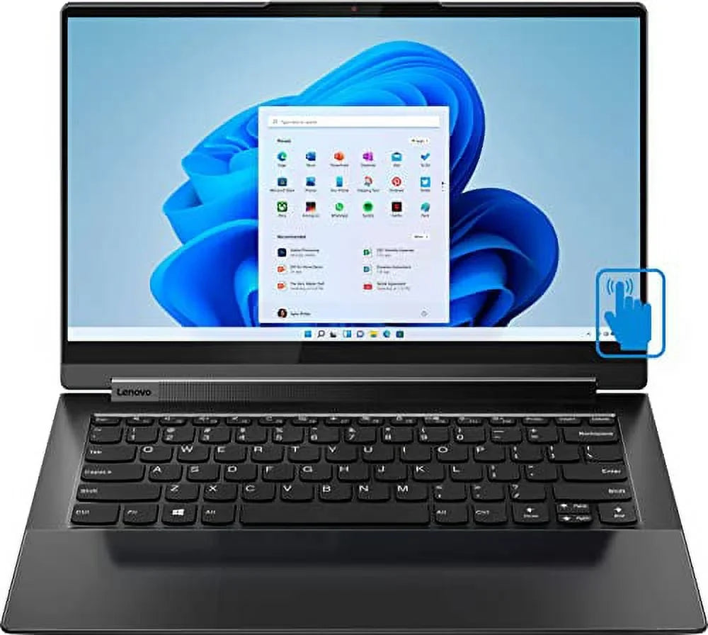 2022 Yoga 9i -14.0" FHD Touchscreen IPS 2-in-1 Laptop ( i7-1185G7 4-Core, 8GB RAM, 2TB PCIe SSD,  Iris Xe, Backlit KYB, Fingerprint, WiFi 6, BT 5.1, HD Webcam, Win 11 Home) w/Hub