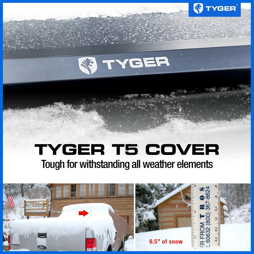 Tyger Auto T5 Alloy Hardtop Truck Bed Tonneau wrap appropriate with 2014-2018 Chevy Silverado / GMC Sierra 1500; 2015-2019 2500 HD 3500 HD; 2019 LD/Limited | 6'6" Bed | TG-BC5C3007 | Aluminum