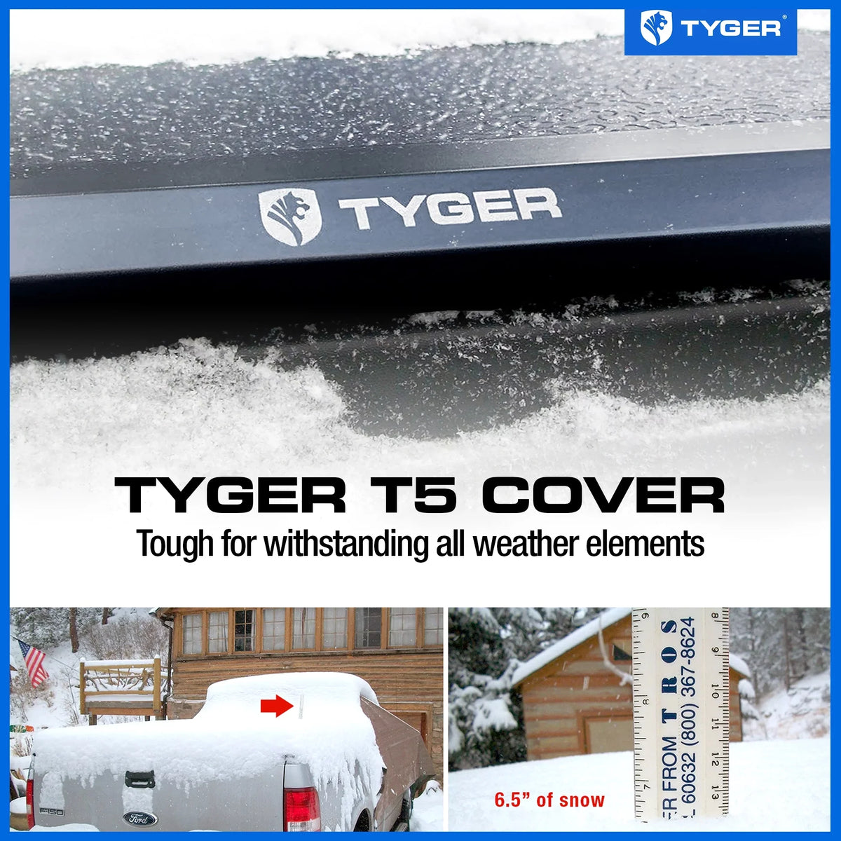 Tyger Auto T5 Alloy Hardtop Truck Bed Tonneau wrap appropriate with 2014-2018 Chevy Silverado / GMC Sierra 1500; 2015-2019 2500 HD 3500 HD; 2019 LD/Limited | 6'6" Bed | TG-BC5C3007 | Aluminum