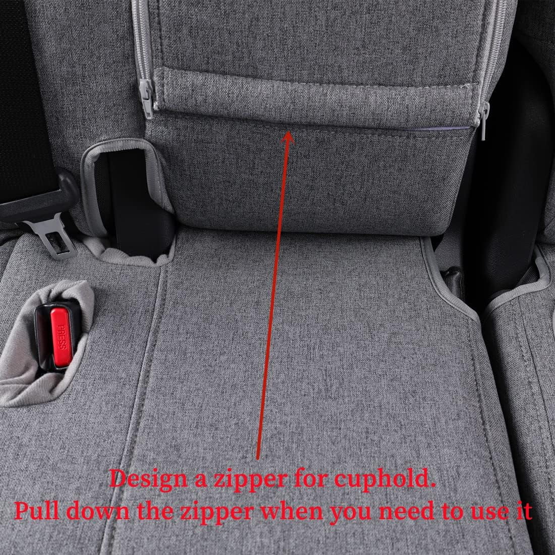 Coverdream Custom Fit Highlander Car Seat Covers for  Highlander 2014 2015 2016 2017 2018 2019 - Three Row,Second Row 40/60 Split,Polyester (Full Set,Gray)