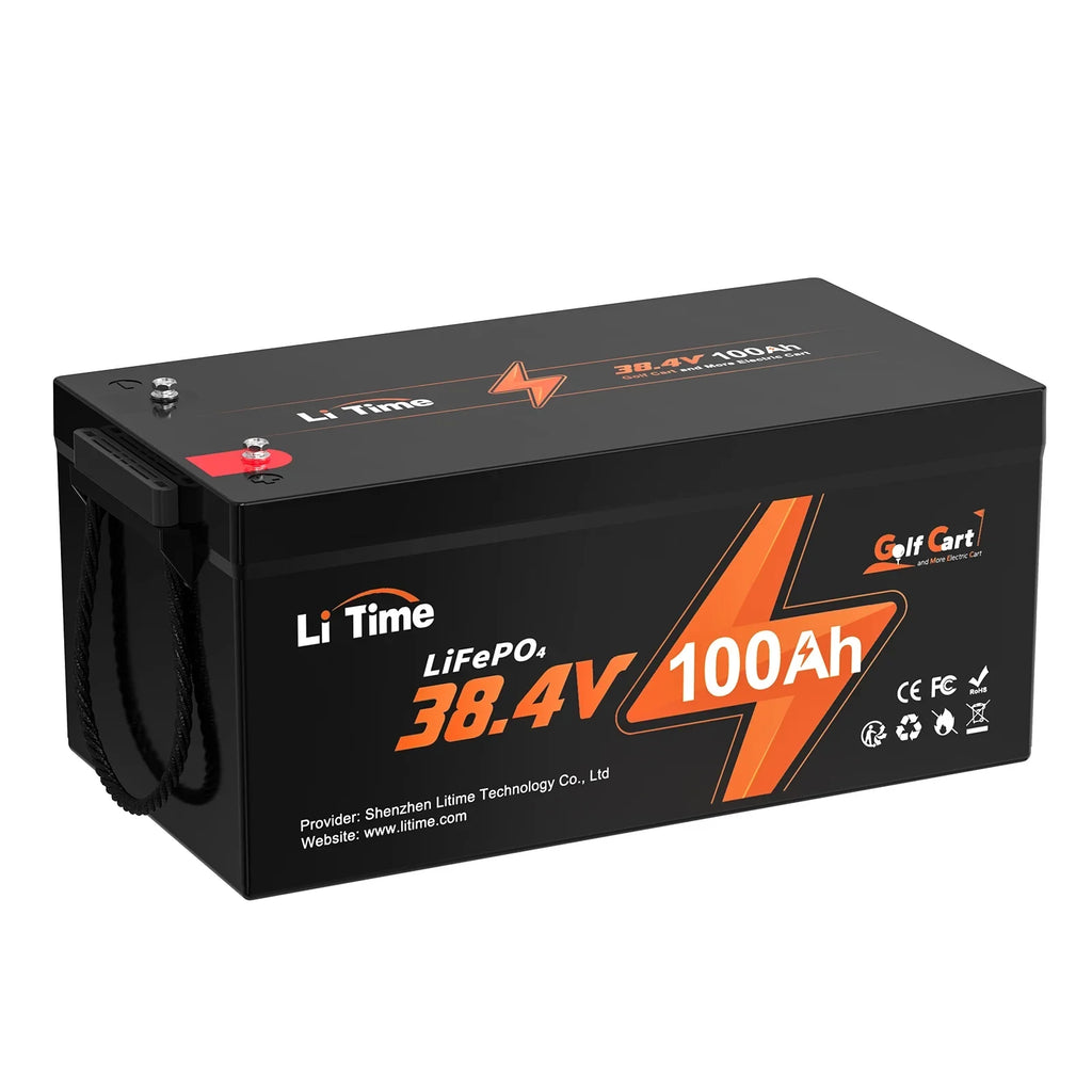 Power 7.68kW and Support 2C Discharge, Perfect for Golf Cart, RV, Trolling Motor, Lawn Mower. 15000 Deep Cycle, Max. LiTime 36V 100Ah Golf Cart LiFePO4 Lithium GC2 Battery, Built-in 200A BMS, Max