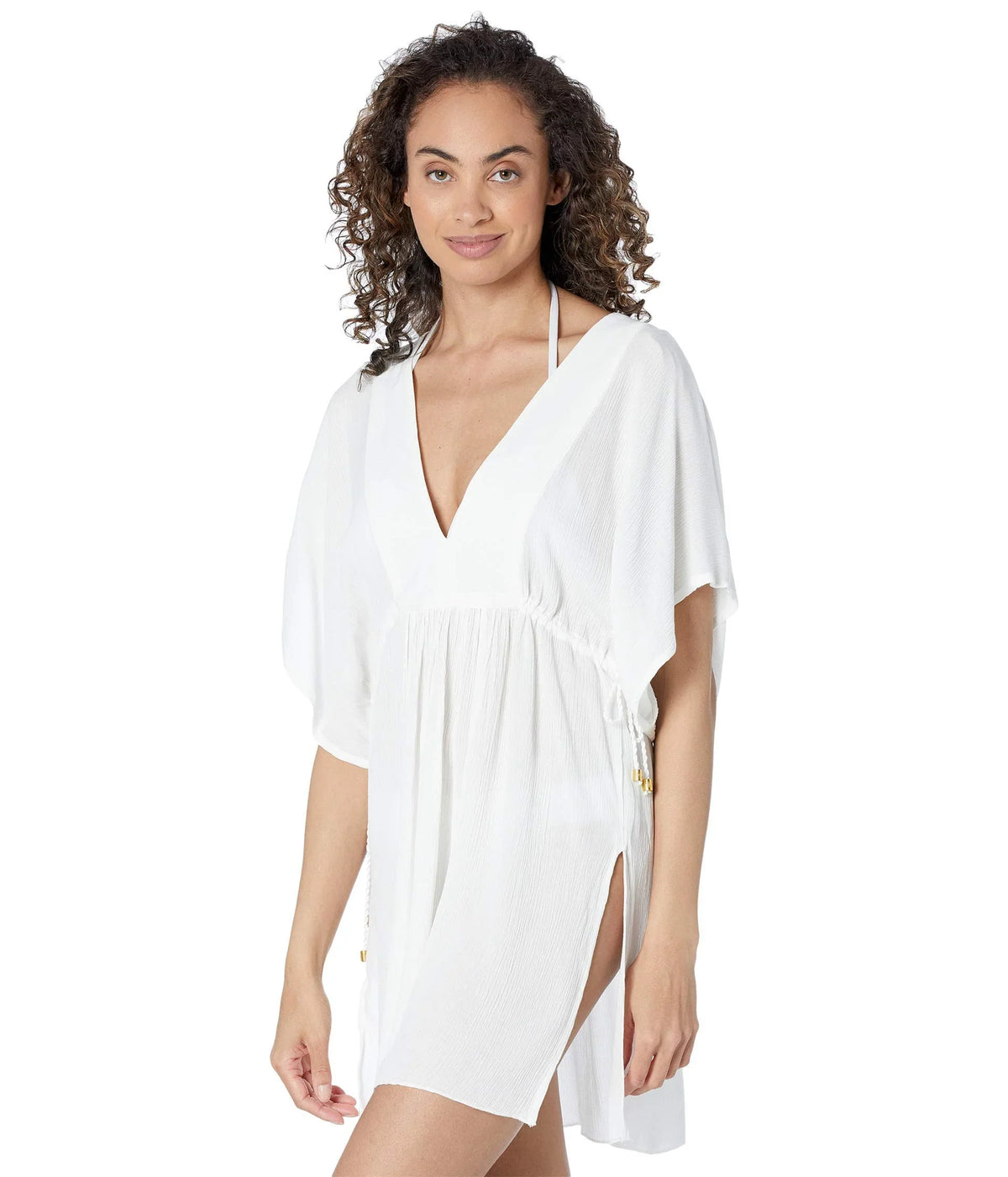Lauren by Ralph Lauren WHITE Crushed Tunic Swim shield-Up Dress, US X-Large