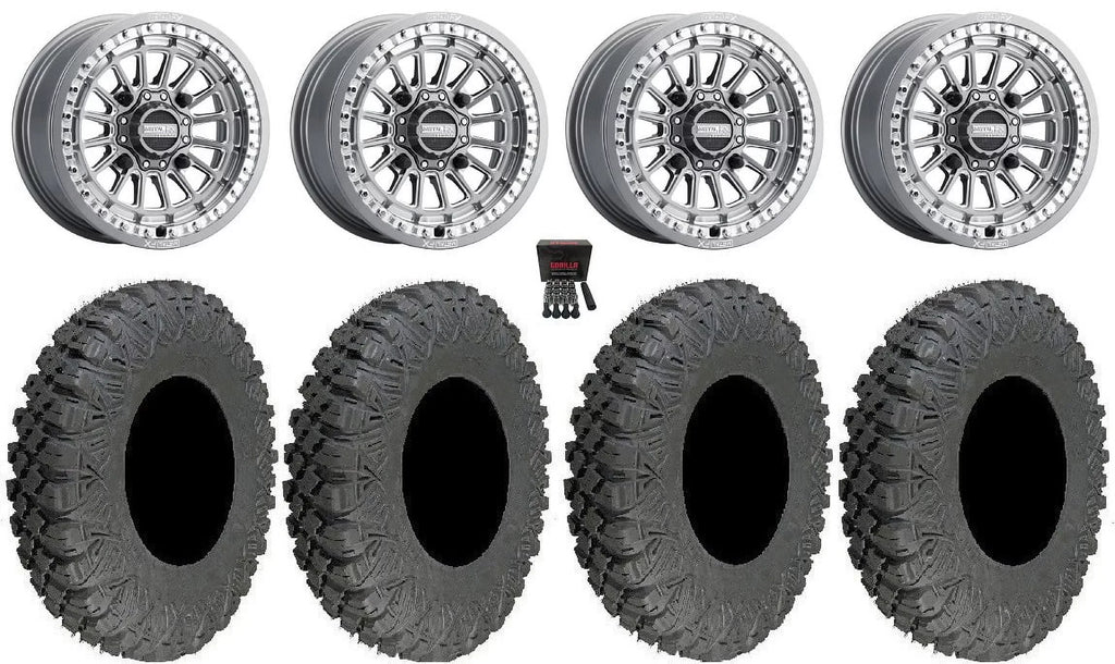 MetalFX Delta Bdlk CC 15" Wheels Gm 33" Race Soft Tires Can-Am Maverick X3 / Honda Pioneer 1000 / Talon