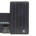 10 A30043 (Good). Pre-Owned Chanel CHANEL Mademoiselle Line Coco Mark Logo Stripe Long Wallet No