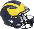 Tom Brady Michigan Wolverines Autographed Riddell Replica Helmet (Signed in Yellow Paint) - Fanatics Authentic Certified