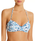 Shoshanna Starboard Floral Bra Halter Bikini Top, White, B