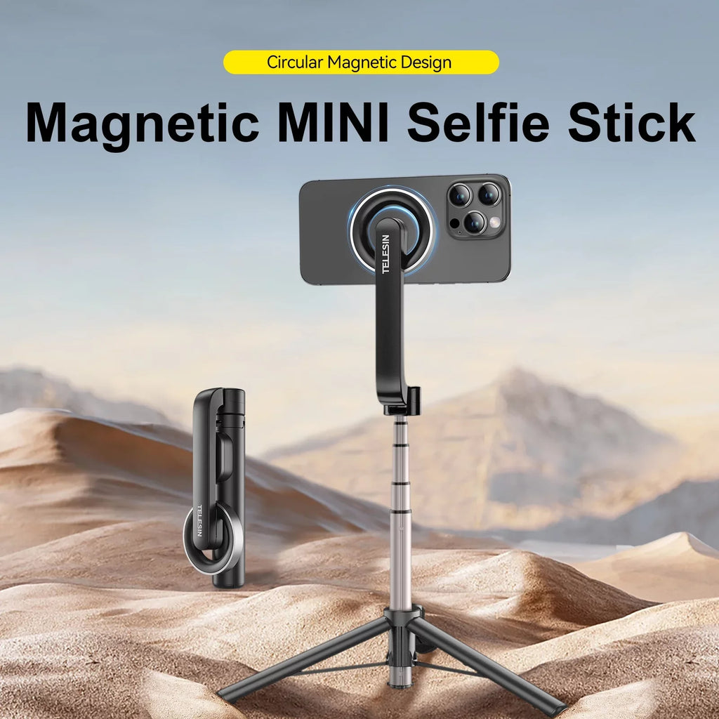 TELESIN Magnetic Selfie Stick with Remote Control for , 27.1 inch Tripod,  Rotation