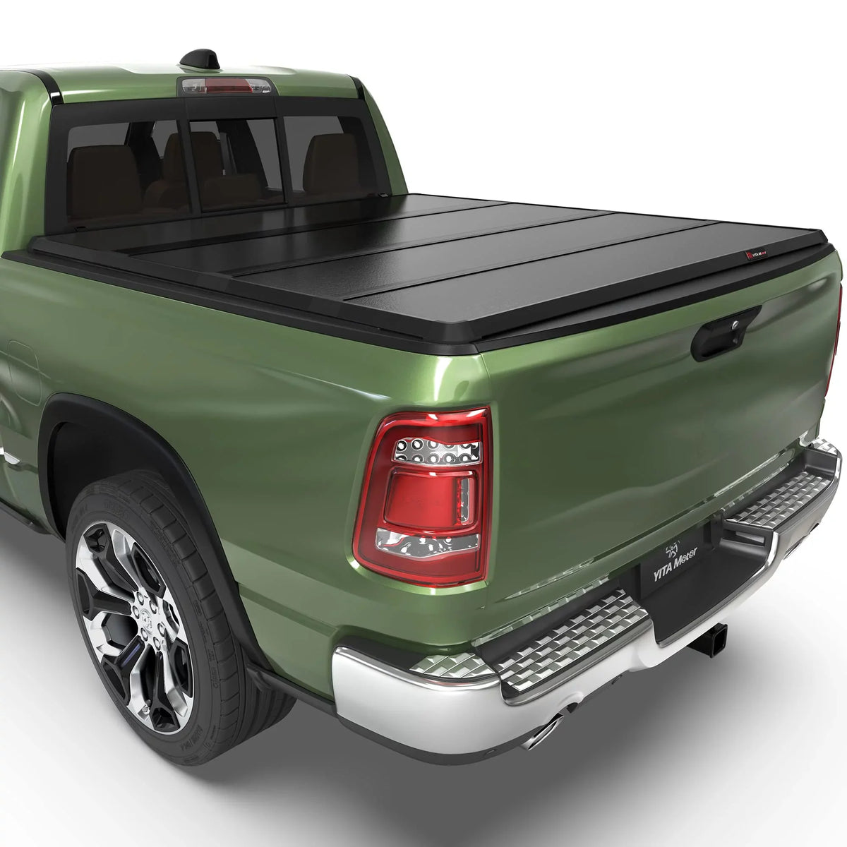 Ledkingdomus 8 ft 96.3" Bed Tonneau protector Soft Quad-Fold for 2002-2023 Dodge Ram 1500 2500 3500