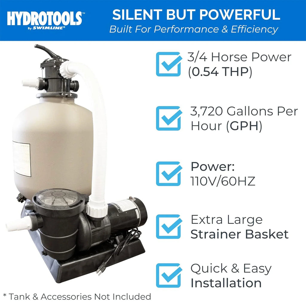Swimline HydroTools Hydro Flo 0.75  Vertical Discharge Swimming Pool Pump