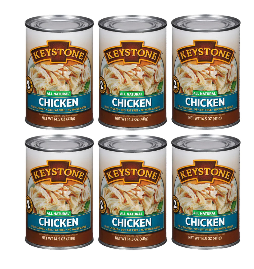 (12 Pack) Keystone All Natural Chicken 14.5 oz Can  Emergency Survival Food For Camping Hiking and Backpacking Ready to Eat- Pack of 12 Cans