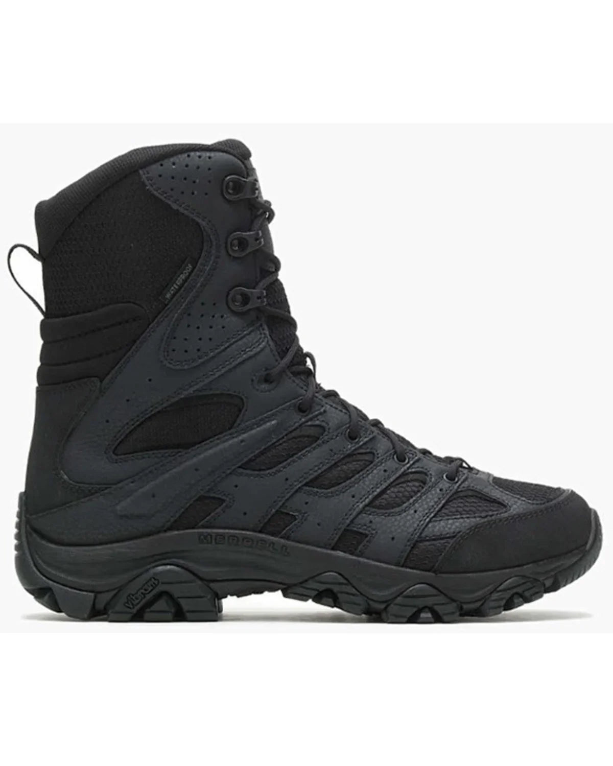 Merrell Men's Moab 3 8" Tactical Zip Waterproof Boot Round Toe Black 9 D(M) US