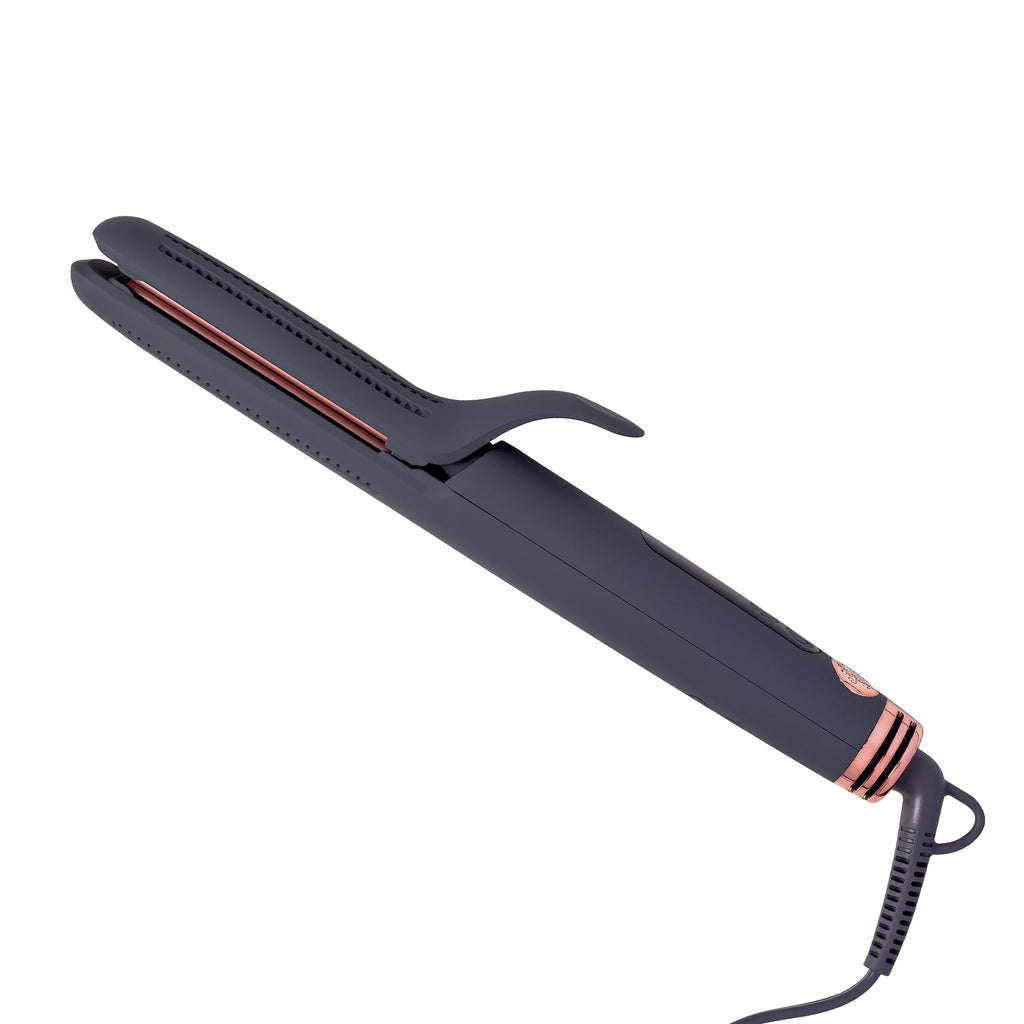 Hairitage Go With The Flow 2-in-1 Ceramic Tourmaline Gray Flat Iron Hair Straightener & Curling Iron Styling Tool