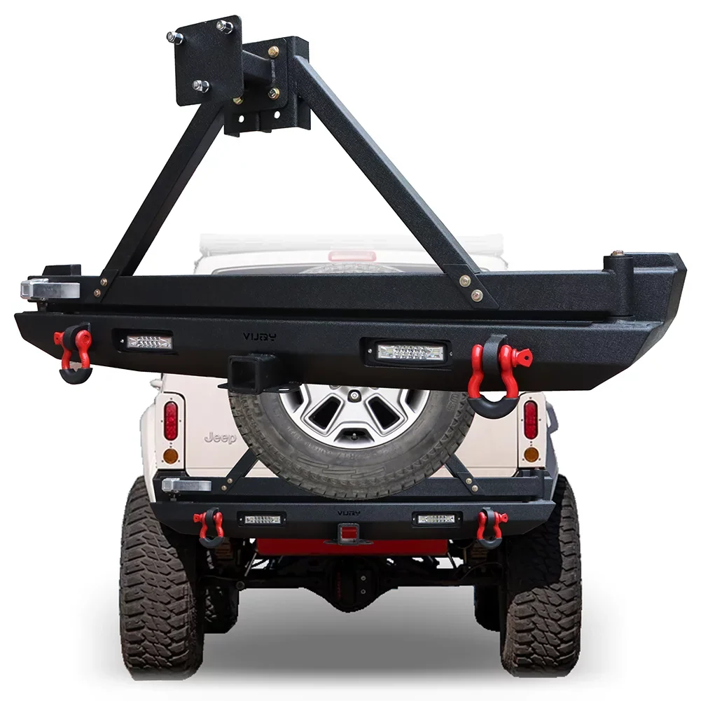 Ronghui For 1984-2001 Jeep Cherokee XJ Steel Rear Bumper W/Spare Tire Carrier & Lights