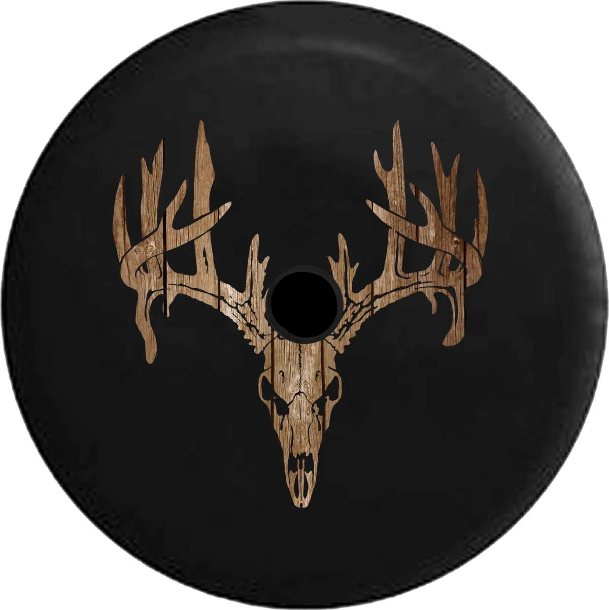 2018 2019 Wrangler JL Backup Camera Deer Antlers Skull Hunting Dark Ghost Skulls Spare Tire wrap for Jeep RV 32 Inch