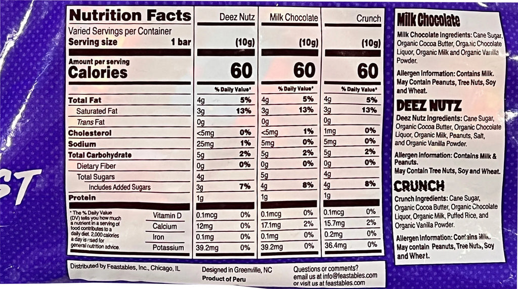 Beast Feastables Mini Chocolate Bars Bag Of 50. Mr