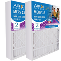 16x25x5 Air Filter MERV 13 Comparable to MPR 1500 - 2200 & FPR 9 appropriate with Bryant Carrier FILXXCAR0016 Premium USA Made 16x25x5 Furnace Filter 2 Pack by AIRX FILTERS WICKED CLEAN AIR.