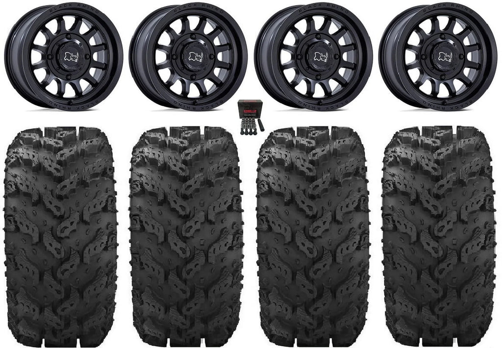 Black Rhino Rapid 14" Wheels Bk 28" Reptile Tires Yamaha Viking Wolverine YXZ1000R CFMoto ZForce 950 UForce 1000