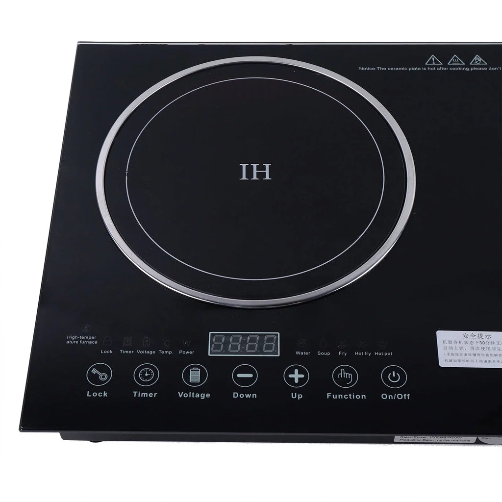 ANQIDI Portable Dual Cooktop 1200W Cooker+1400W Ceramic Cooker Countertop Burner Digital Touch Sensor Stove