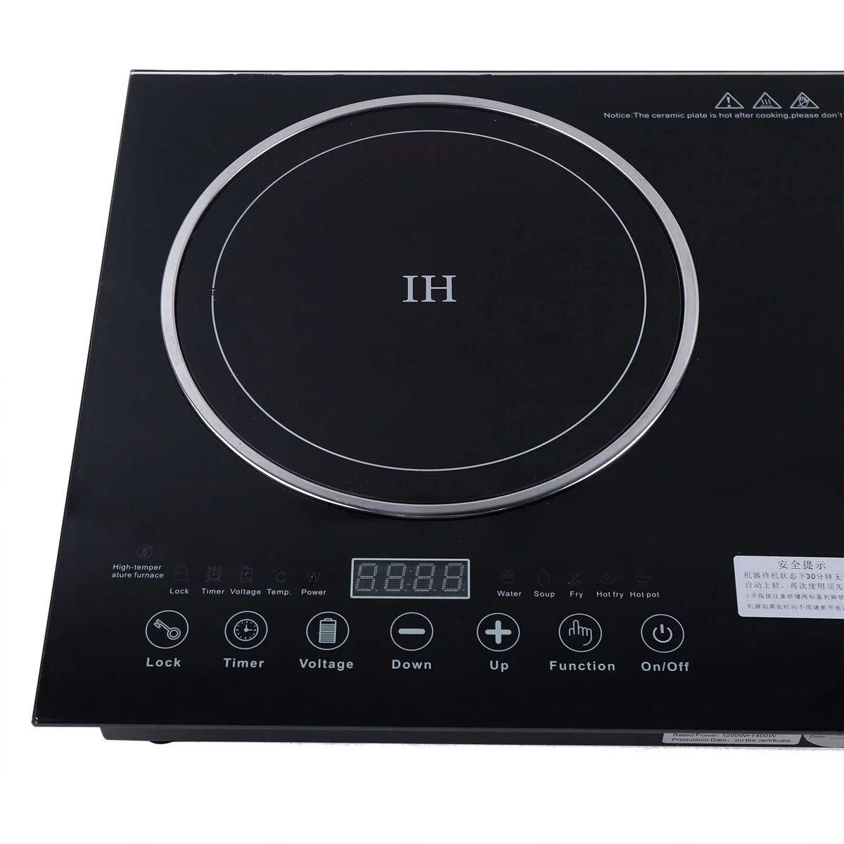 ANQIDI Portable Dual Cooktop 1200W Cooker+1400W Ceramic Cooker Countertop Burner Digital Touch Sensor Stove