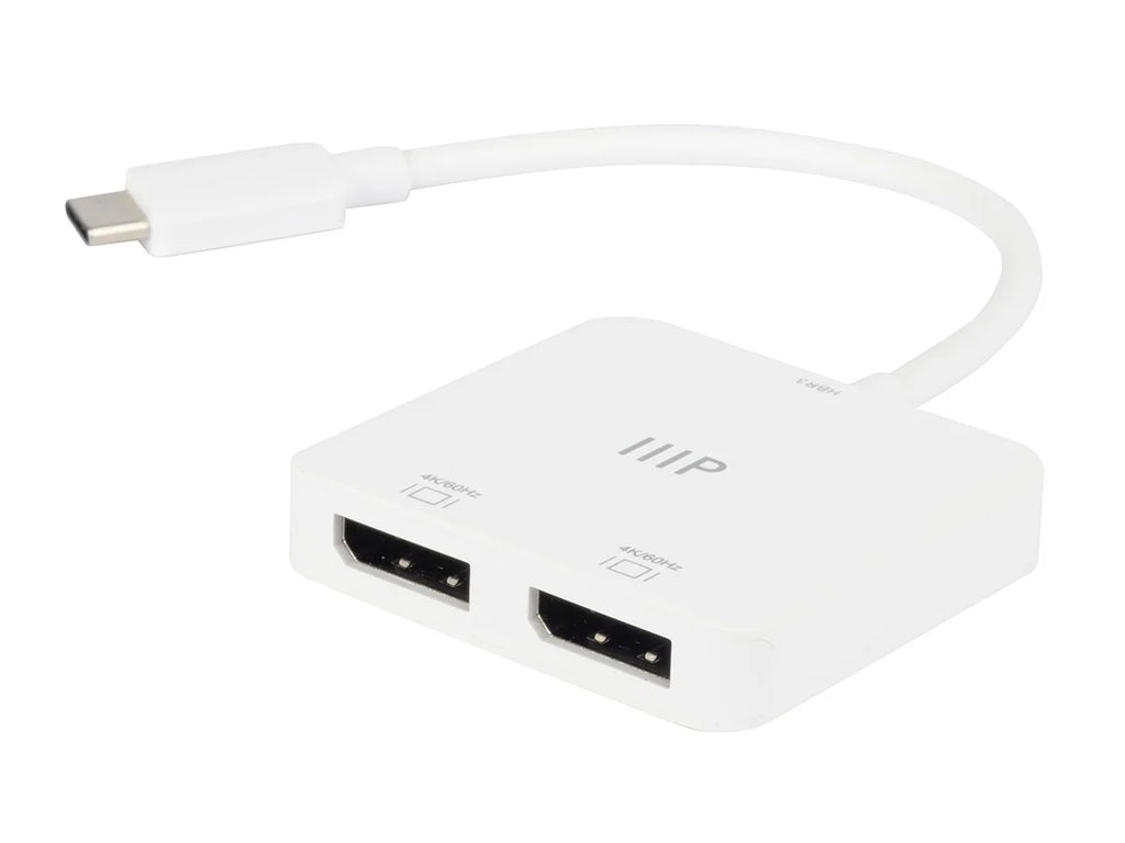 Monoprice USB-C to Dual 4K DisplayPort Adapter (Dual 4K@60Hz) matching with Thunderbolt 3 Devices with Windows and MacOS