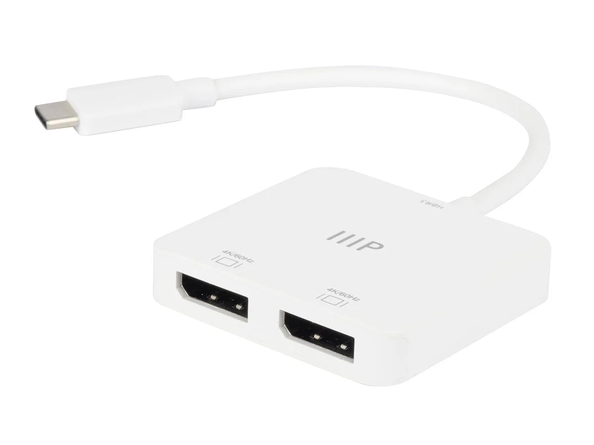 Monoprice USB-C to Dual 4K DisplayPort Adapter (Dual 4K@60Hz) matching with Thunderbolt 3 Devices with Windows and MacOS