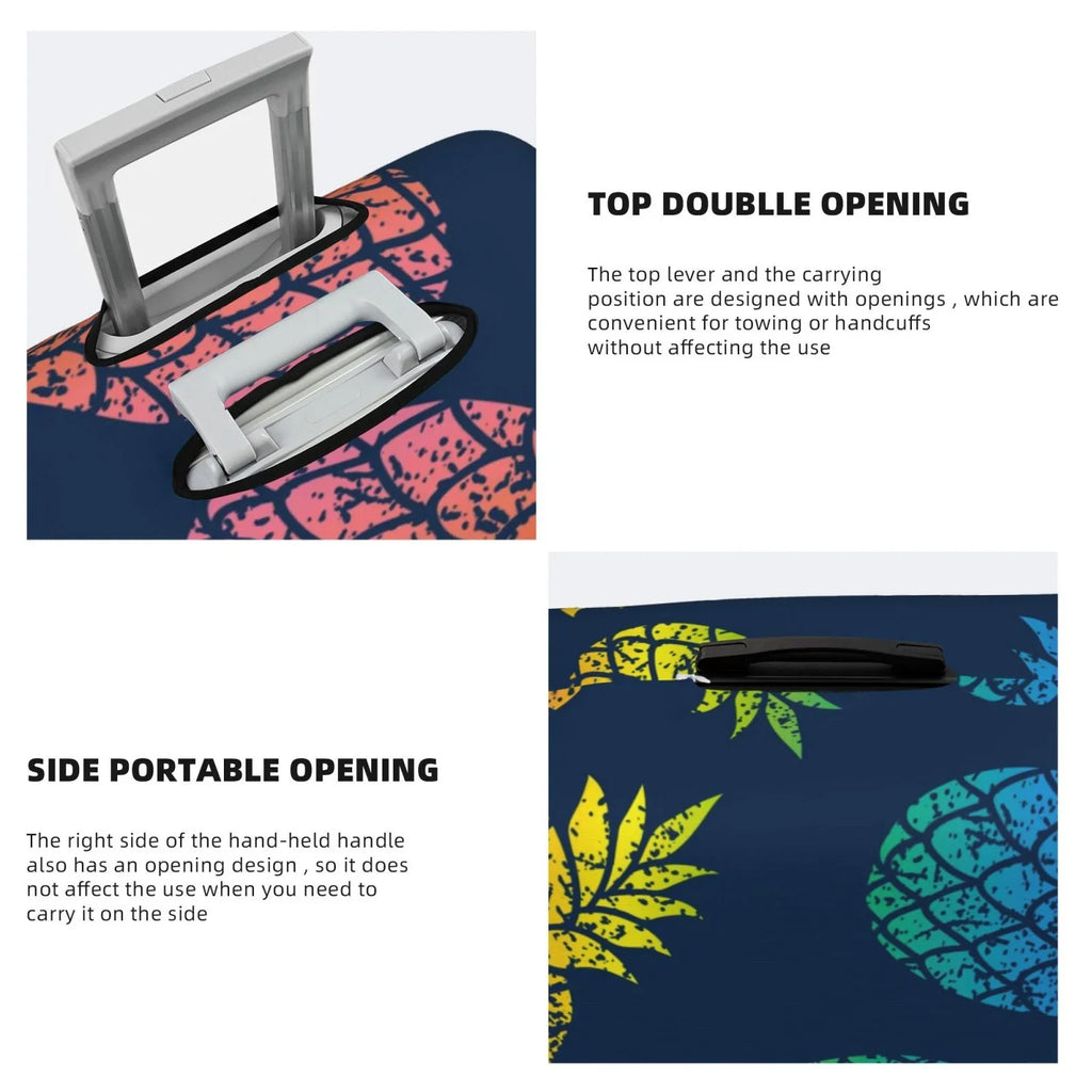 Ocsxa Travel Dust-Proof Suitcase wrap Abstract Bright Pineapple Fruit Retro Print Luggage wrap Protector For 18-32inch