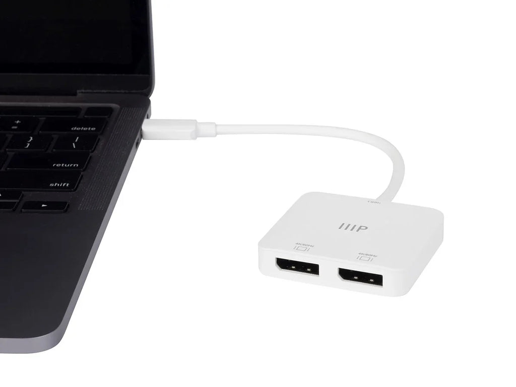 Monoprice USB-C to Dual 4K DisplayPort Adapter (Dual 4K@60Hz) matching with Thunderbolt 3 Devices with Windows and MacOS