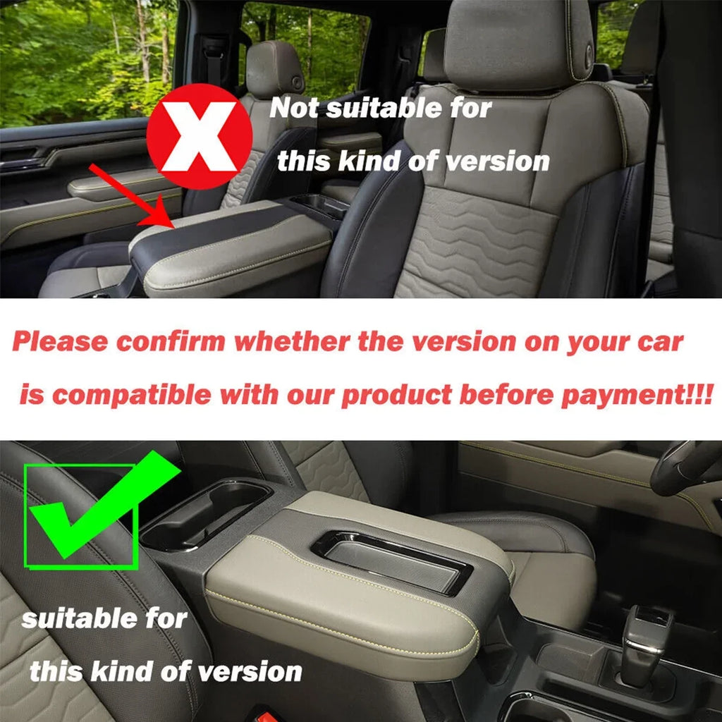 Center Armrest Storage Box Trim shield Fit For Chevy Silverado Suburban Tahoe SIERRA 2019 2020 2021 2022 Black Wood Grain