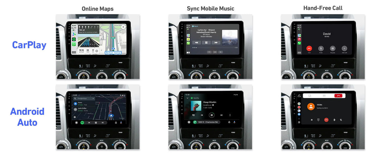 6+128G 10.1 inches Android 12 Car Stereo for  Tundra 2007-2013 & Sequoia 2008-2018 IPS Touchscreen Screen Car Radio with Carplay & Android Auto Support Backup Camera