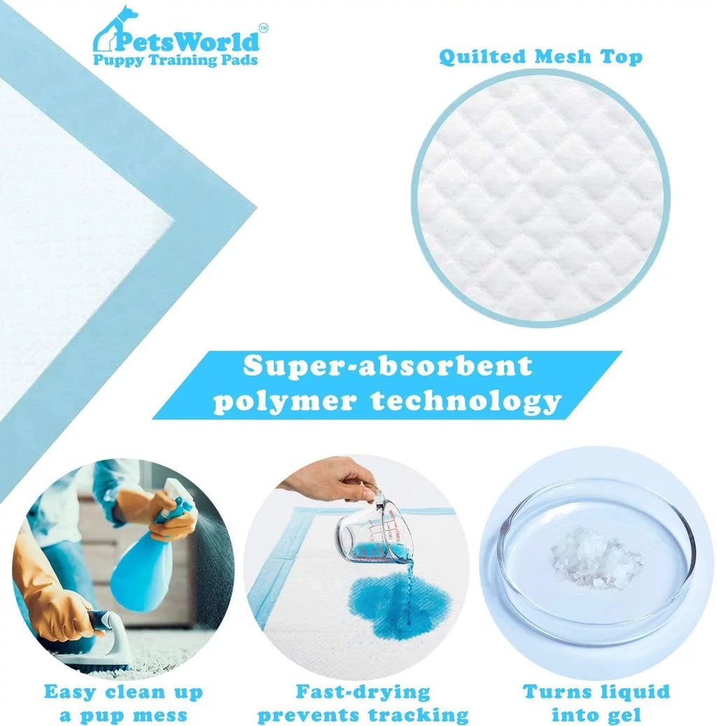 PETSWORLD Mastiff's Massive Dog Training/Potty Pads, 28x44 inch, 1,000 Ct, XXXL Gigantic, Tear protected, Super Absorbent & Leak-Proof