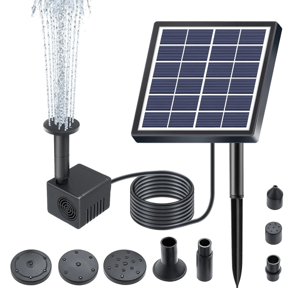 Fountain,And Stakes Solar Rate Submersible aqua With 8 Nozzles Pump With 8 Powered Pond Pump 160l/h Rate Nozzles 9.84ft aqua Pond/pool/fish Stakes Solar Powered 1.5w Pond Pond Dsfen