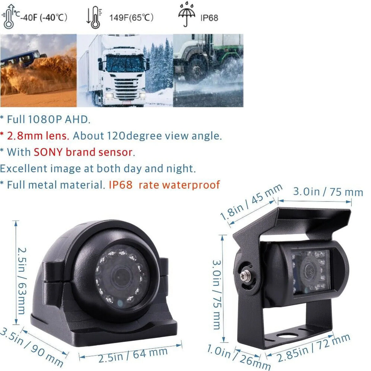 JOINLGO 4 Channel 1080P GPS Track Truck Camera System Loop Record Video Recorder Motion Detection/Delay Power Off/Playback  for Truck Bus RV