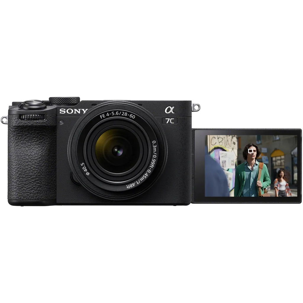 a7C II Full Frame Mirrorless Camera Body with 28-60mm F4-5.6 Lens Black ILCE-7CM2L/B Bundle with Deco Gear Photography Bag Case + Extra Battery + Charger + Tripod + Software Kit & Accessories