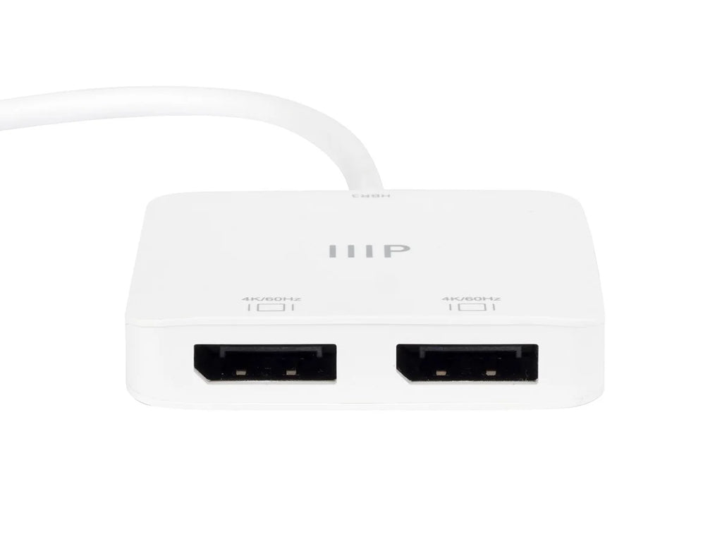 Monoprice USB-C to Dual 4K DisplayPort Adapter (Dual 4K@60Hz) matching with Thunderbolt 3 Devices with Windows and MacOS