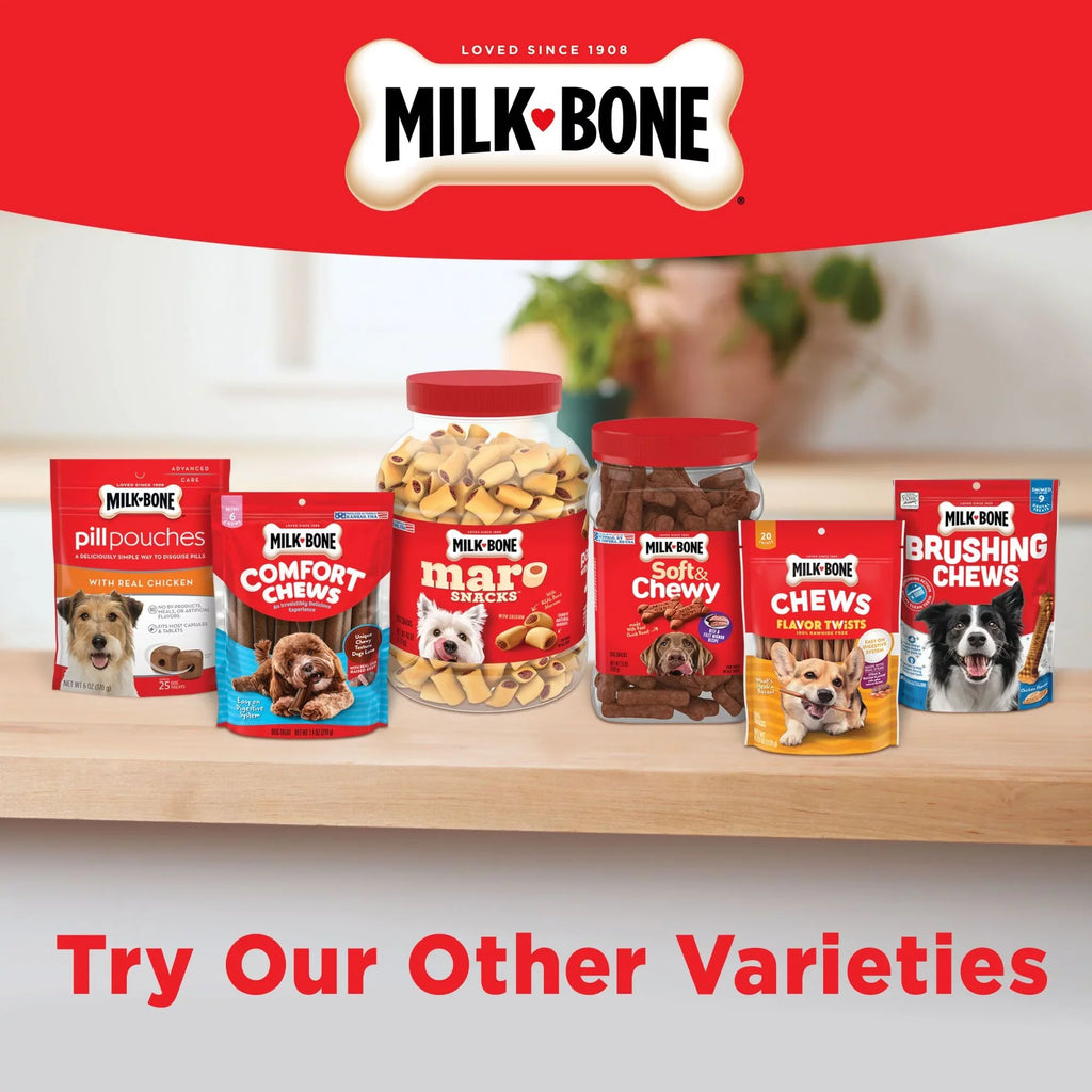 Bag, 25 Bones Per Bag. Milk-Bone Brushing Chews Daily Dental Dog Treats, Small/Medium, 19.6 Oz
