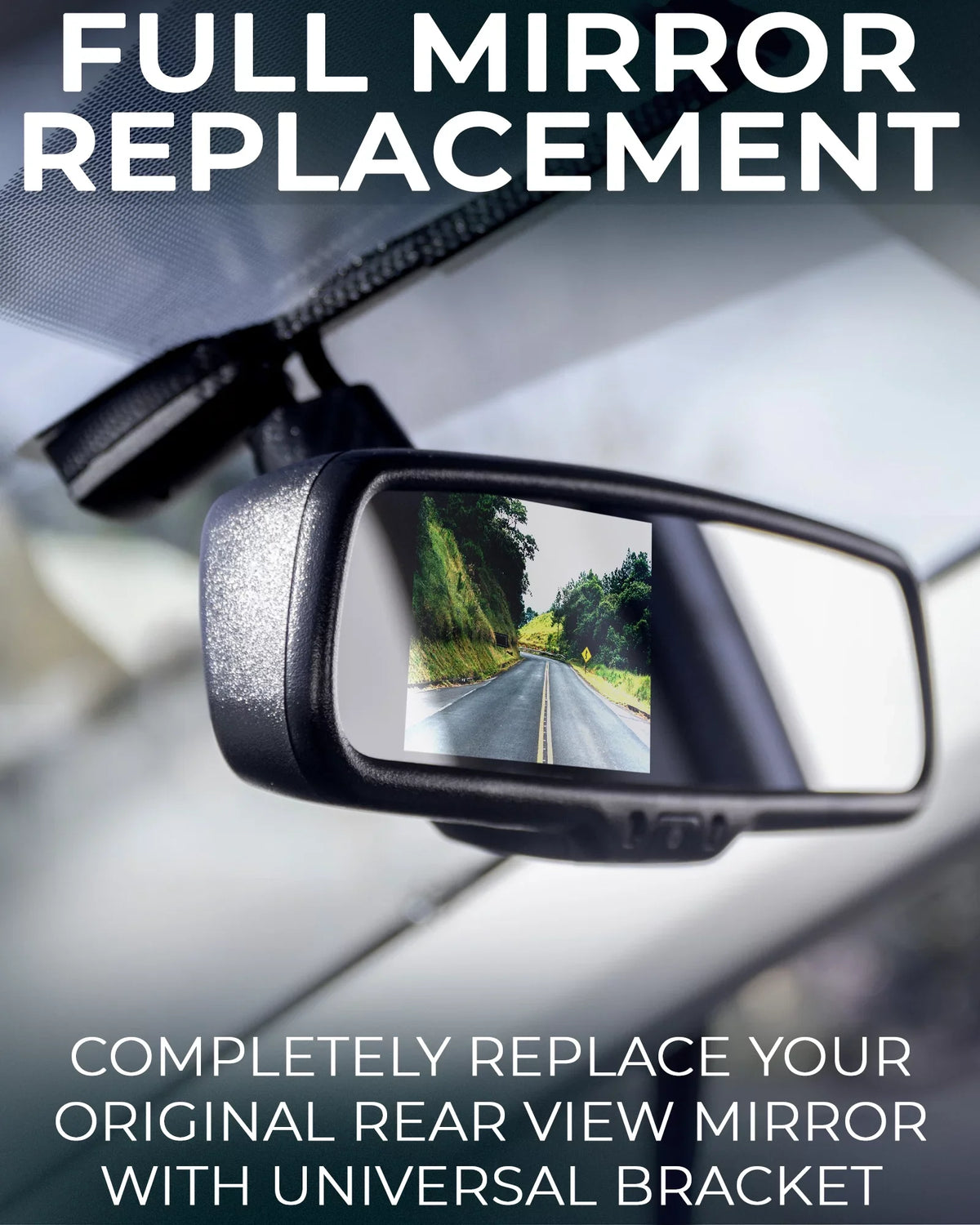 Master Tailgaters OEM Rear View Mirror with 4.3” LCD Screen + Waterproof 170° Backup Camera Kit - Universal Fit for Enhanced Car Safety