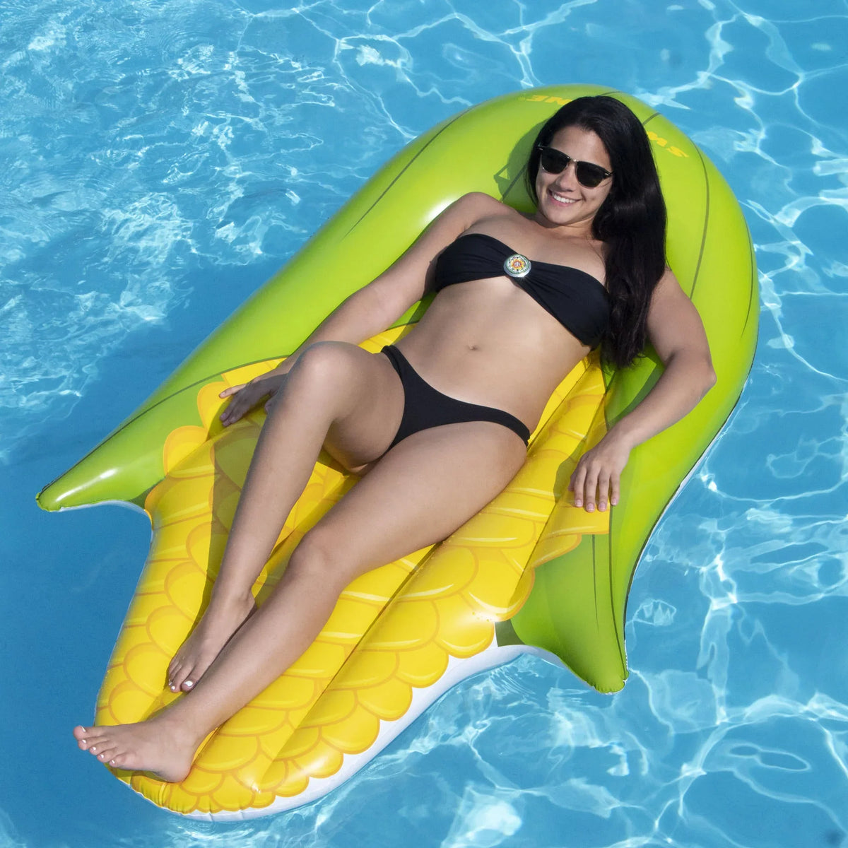 Swim Central 68" Green and Yellow Corn on the Cob Swimming Pool Float