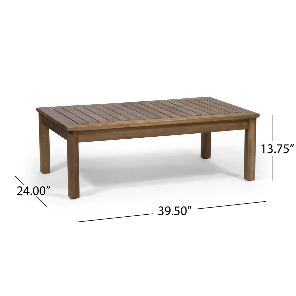 GDF Studio Charlotte Outdoor Acacia Wood and Rope 4 Seater Chat Set with Cushions, Teak and Gray