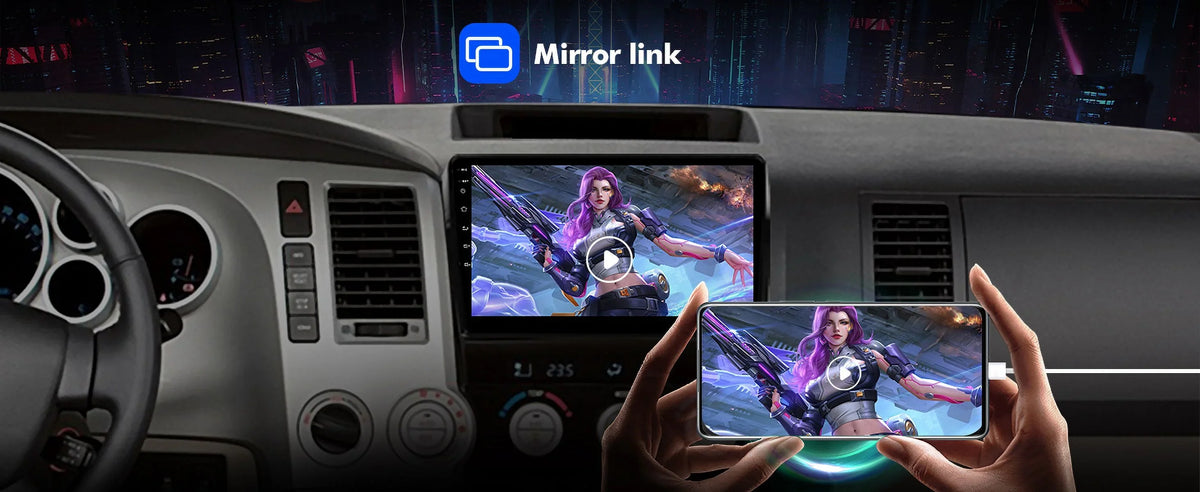 6+128G 10.1 inches Android 12 Car Stereo for  Tundra 2007-2013 & Sequoia 2008-2018 IPS Touchscreen Screen Car Radio with Carplay & Android Auto Support Backup Camera