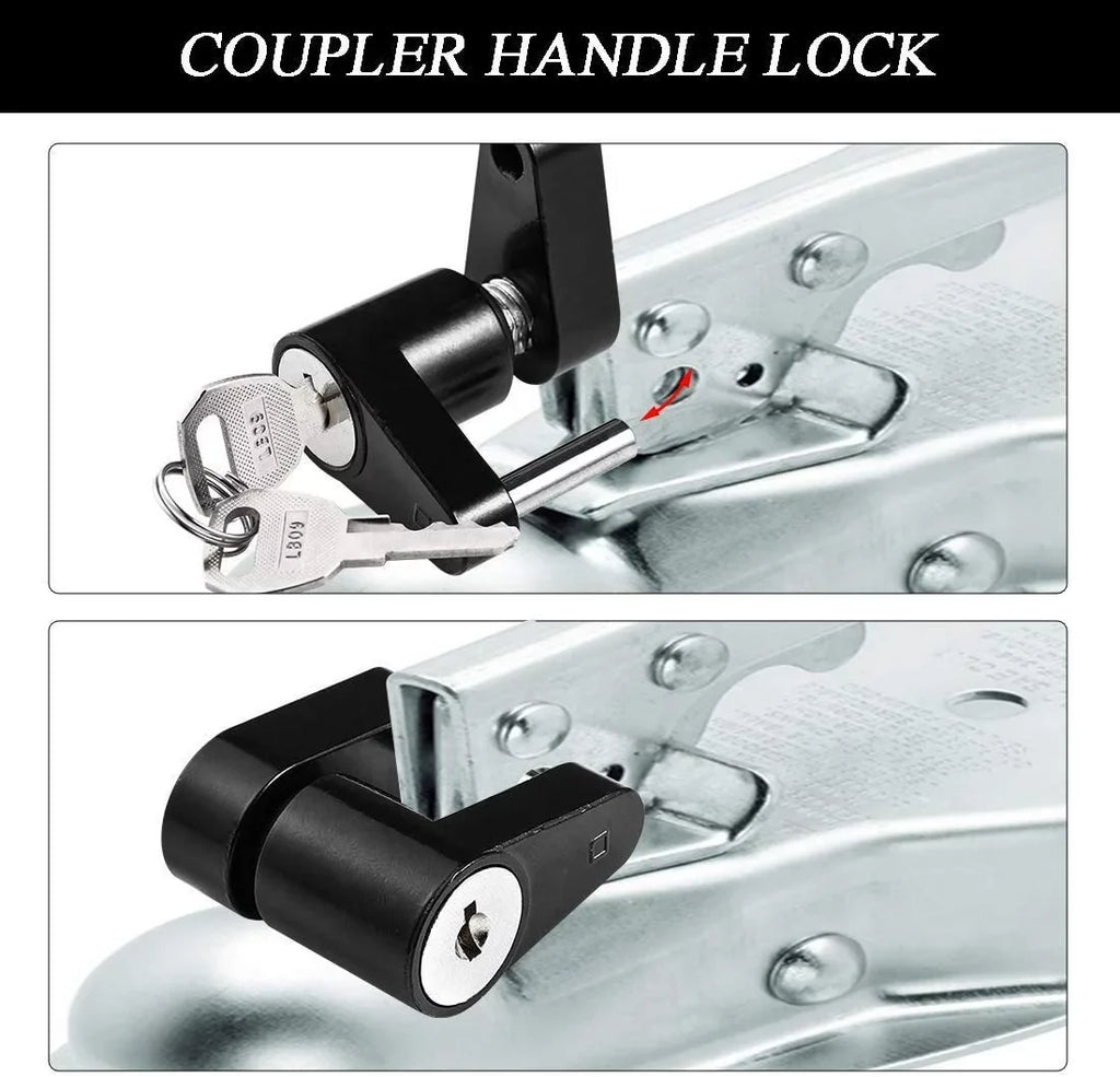 OPENROAD Trailer Hitch Lock Set, Include Trailer Coupler Lock,Tongue Lock and 5/8 Inch, 1/2 Inch Hitch Pin Lock Fit Class I II III IV V Receiver to Secure Trailer for Towing and Storage(Keys Alike)