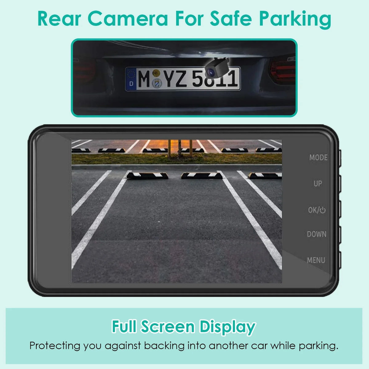Front and Rear 1080P Dashcams for Cars iMounTEK Dual Dash Cam with 4in Touch IPS Screen Car Camera Driving Recorder for Taxi
