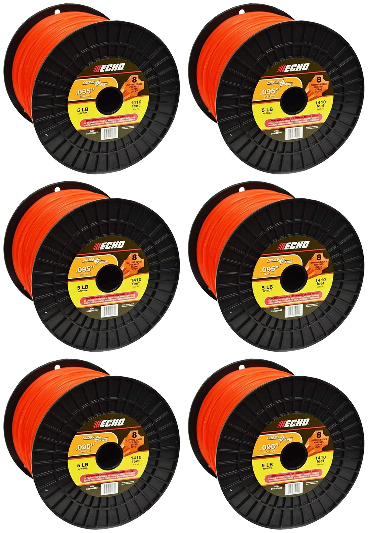 Echo Genuine Cross-Fire 5 Lb Spool .095" (dia.) Trimmer Line 316095053-6PK
