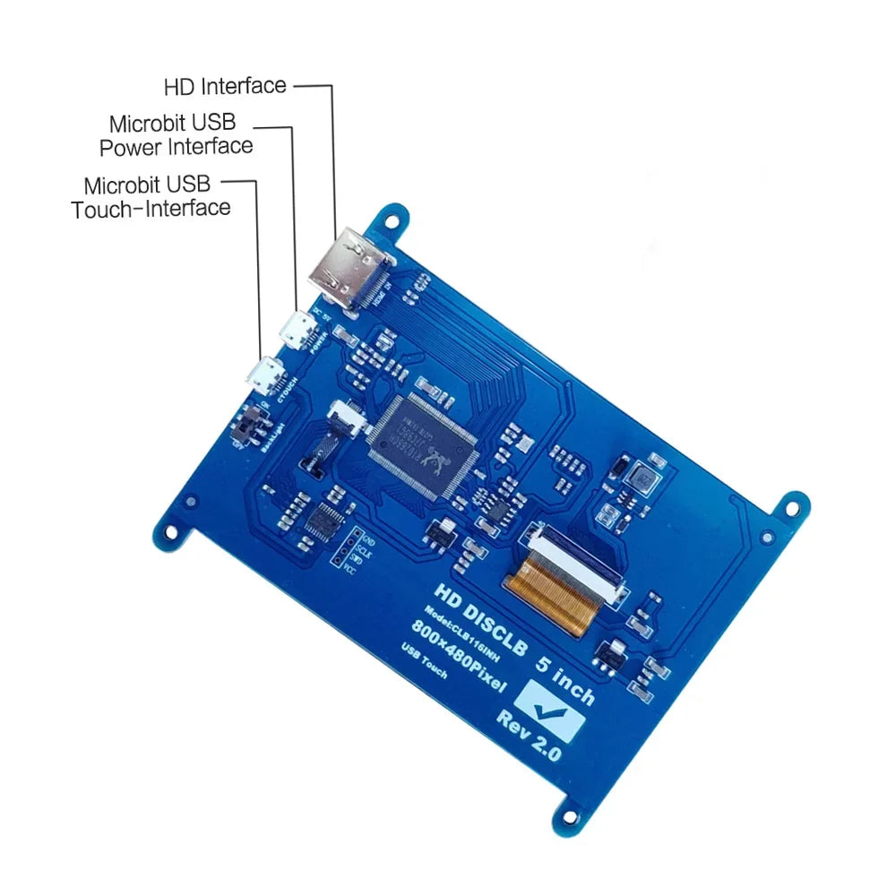 Andoer 5 Inch HD Capacitive Touchscreen Display 800*480 Resolution Small Portable Monitor with USB HD Interface matching with Raspberry Pi Tool