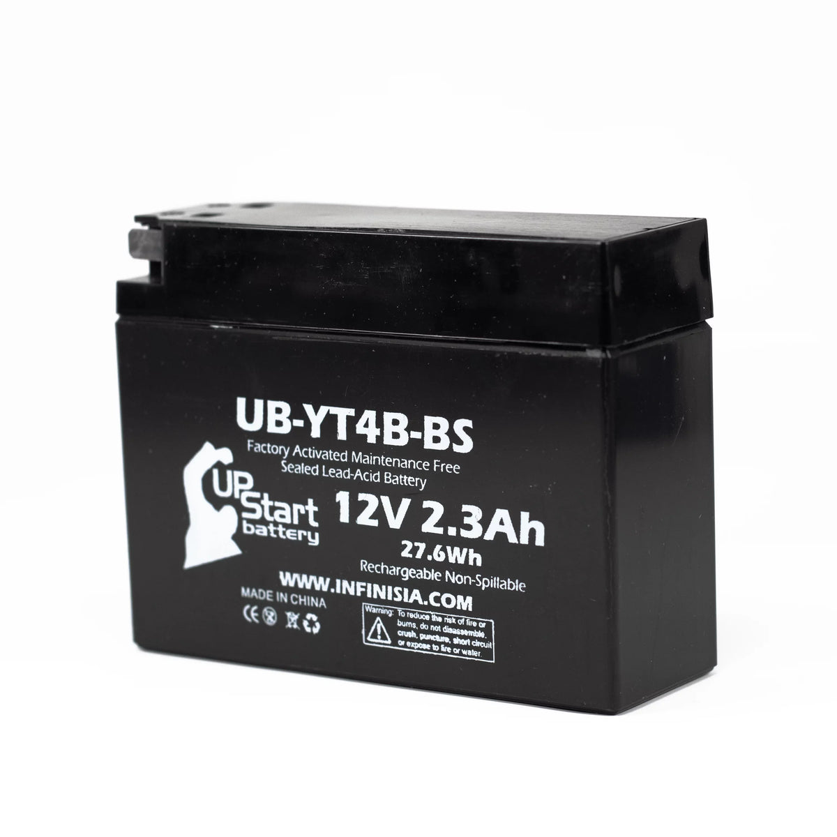 2-Pack UpStart Battery Replacement 2006 Yamaha SR400 400CC Factory Activated, Maintenance Free, Motorcycle Battery - 12V, 2.3Ah, UB-YT4B-BS