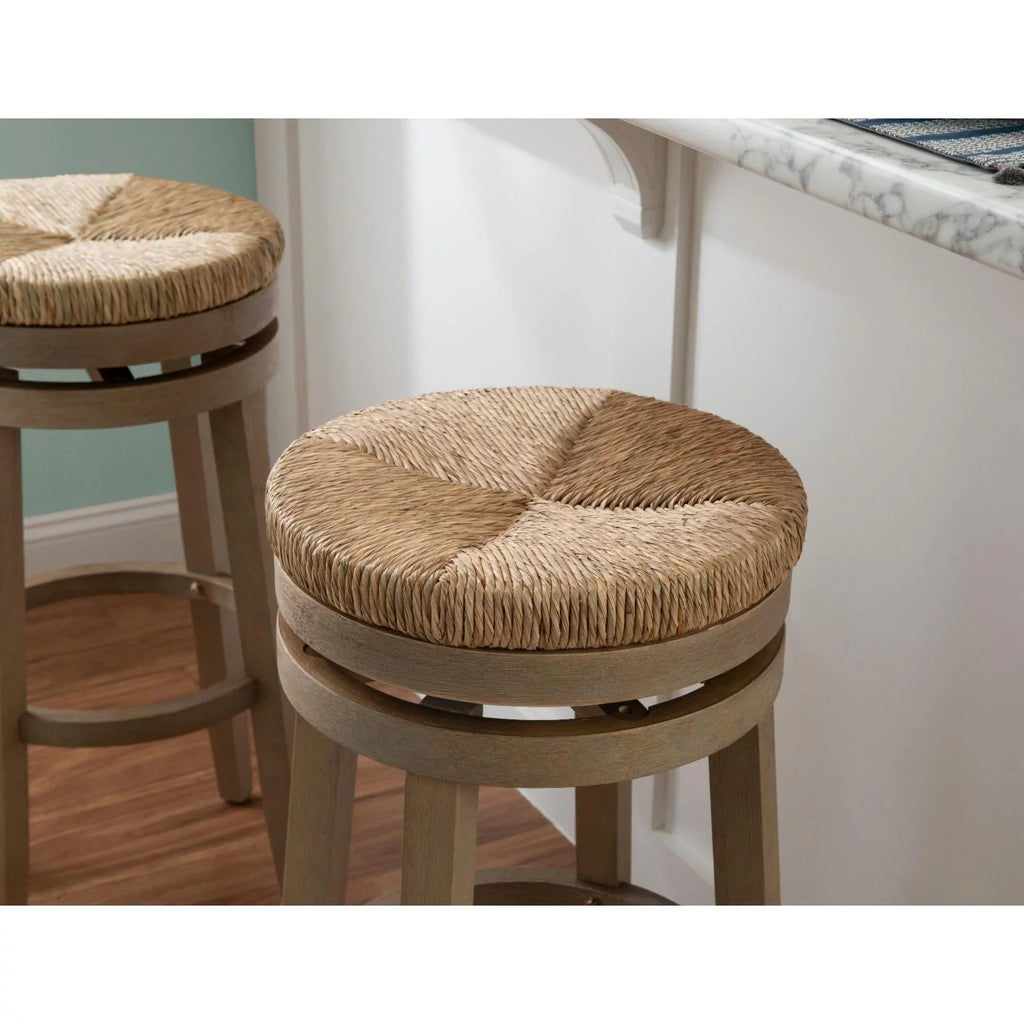 Swivel Bar Stool - Natural with Natural Rush. Powell Morgan 31 in