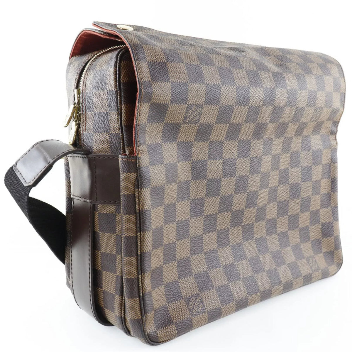 Pre-Owned LOUIS VUITTON Louis Vuitton Naviglio N45255 Damier Canvas Brown SR0034 Unisex Shoulder Bag (Fair)