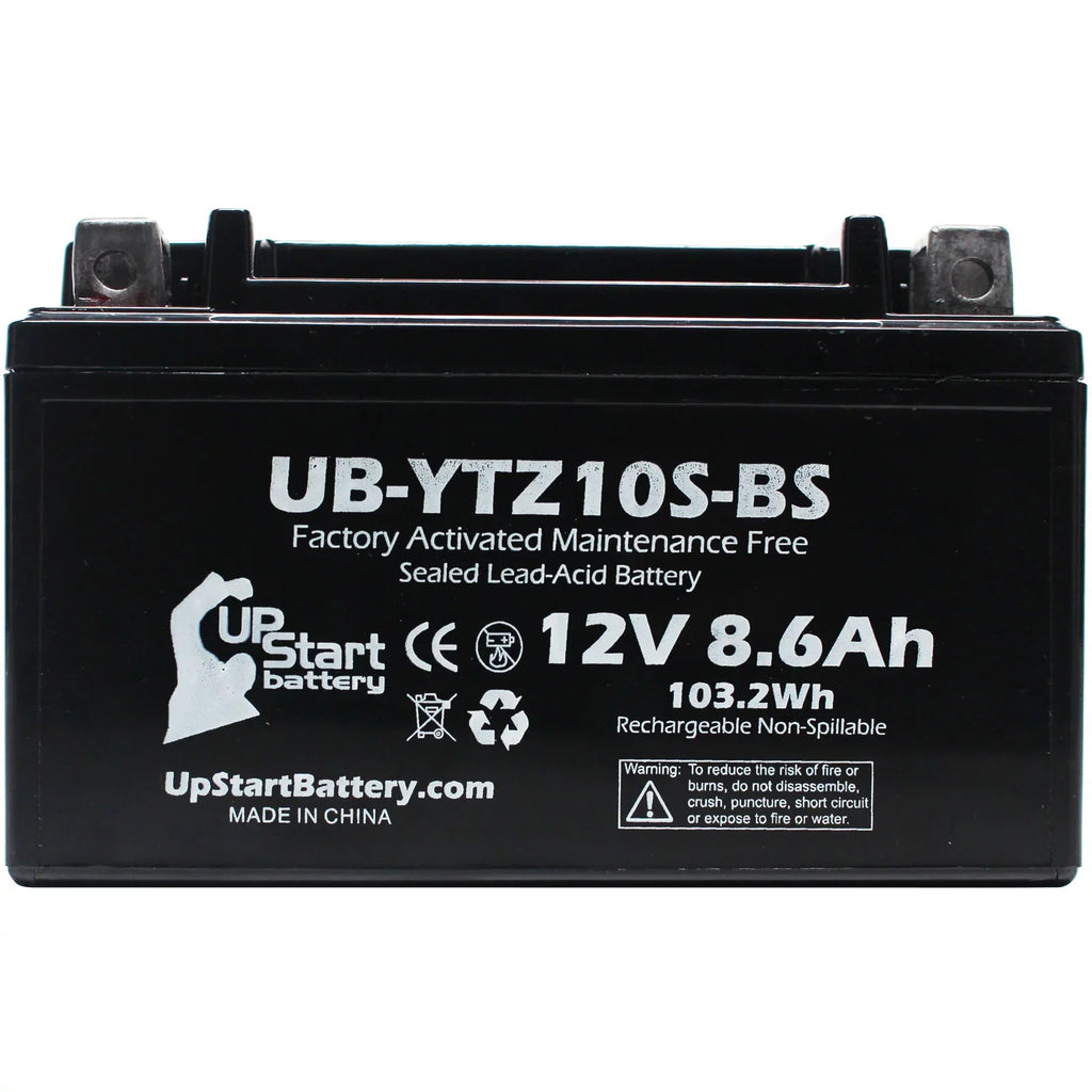 R6S) 600CC Factory Activated, Maintenance Free, Motorcycle Battery - 12V, 8.6Ah, UB-YTZ10S-BS. 2-Pack UpStart Battery Replacement 2011 Yamaha YZF-R6 (excl